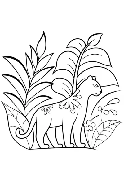 The Guardian of the Enchanted Jungle Coloring Page