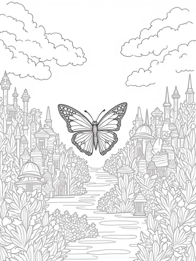 Butterflies building a garden city