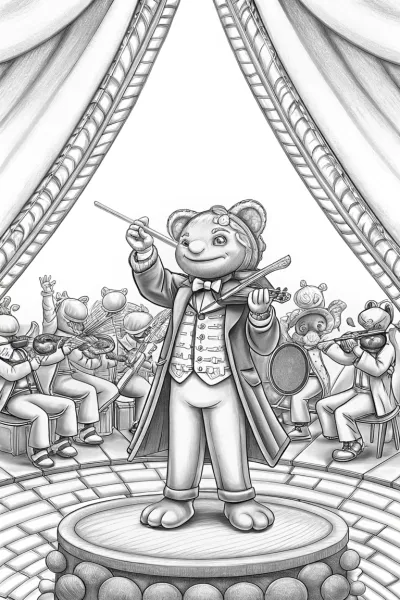 Axolotl conducting an orchestra