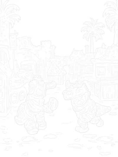 Dinosaur parade through town