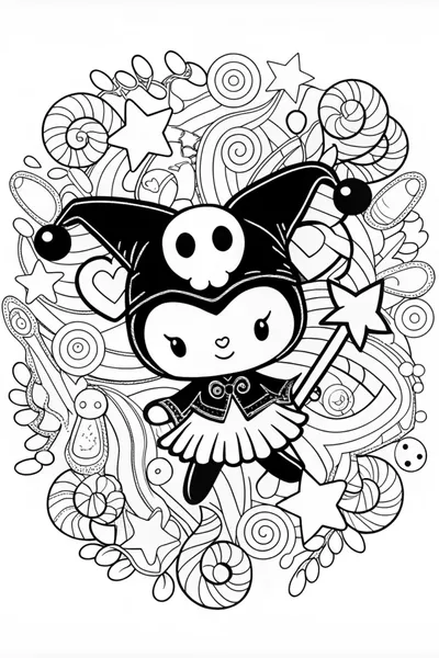 Pikachu in a Cute Costume Coloring Page