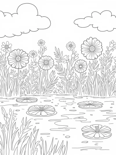 Floral festival in a floating garden