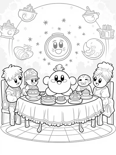 Kirby tea party with friends