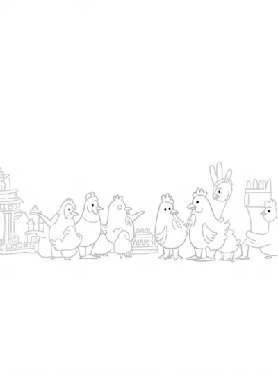 Chickens leading a time travel tour