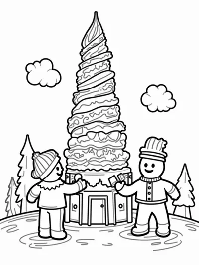 Gingerbread architects building
