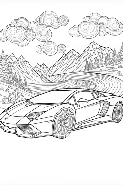 Supercar Coloring Fun: Lamborghini Edition