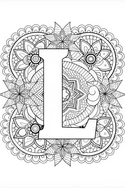 Letter L Amidst Stars and Hearts