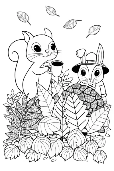Autumn Treasure Hunt with Squirrel and Rabbit