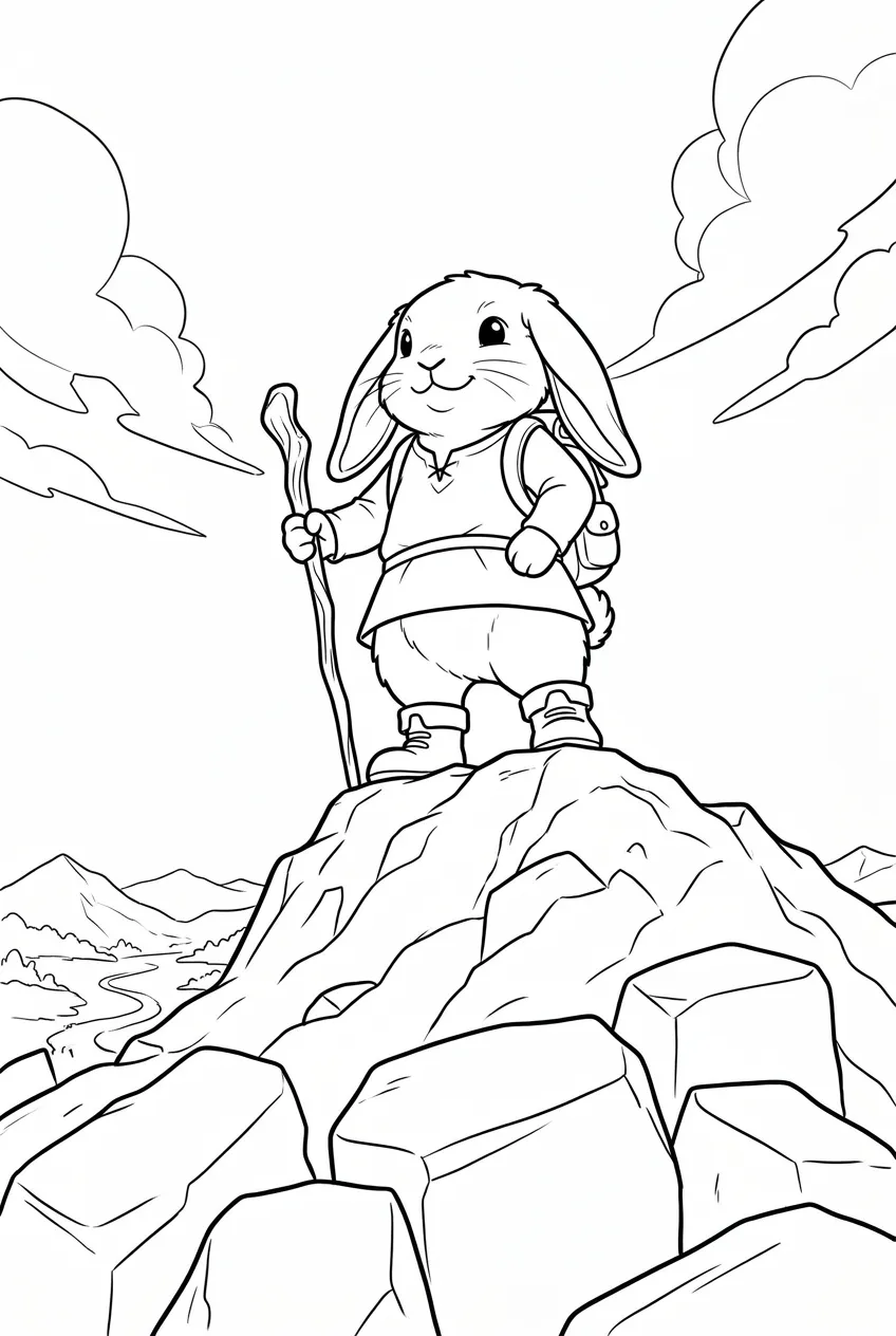 Example coloring page for the Low angle prompt