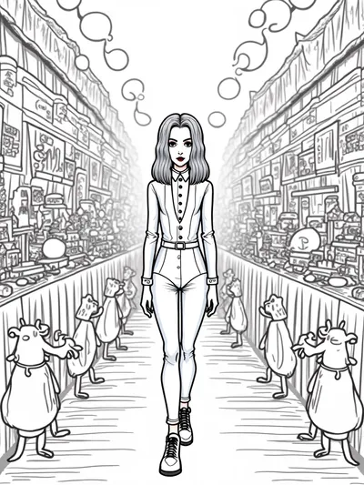 Wednesday Addams in the bazaar