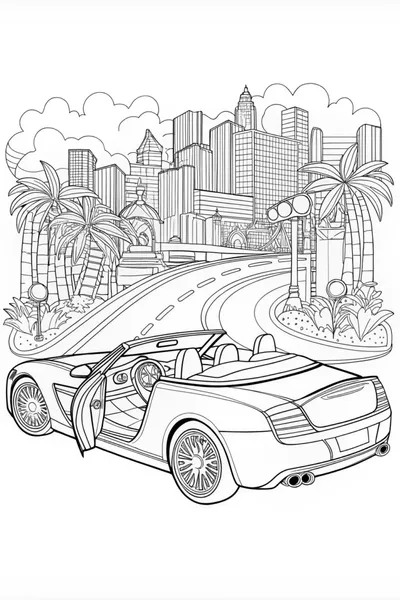 Luxury Sports Car Coloring Page