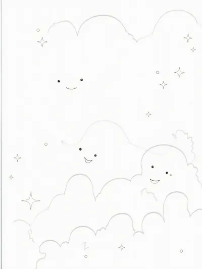 Fluffy clouds playing leapfrog