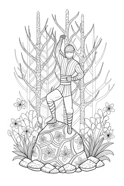 Ninja in Nature’s Embrace: Adventure Awaits