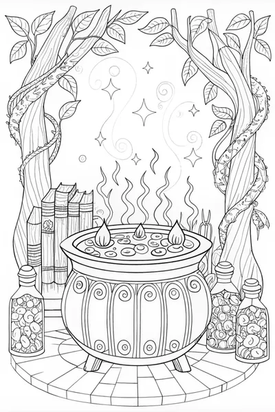 Magical Cauldron of Swirling Potions