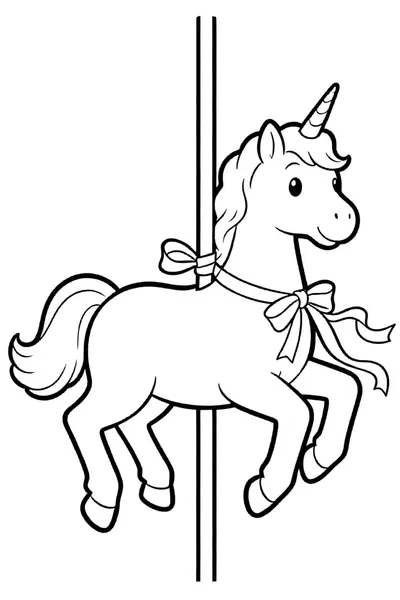 Magical Unicorn Carousel Coloring Page