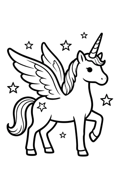 Magical Unicorn Fairy Coloring Page