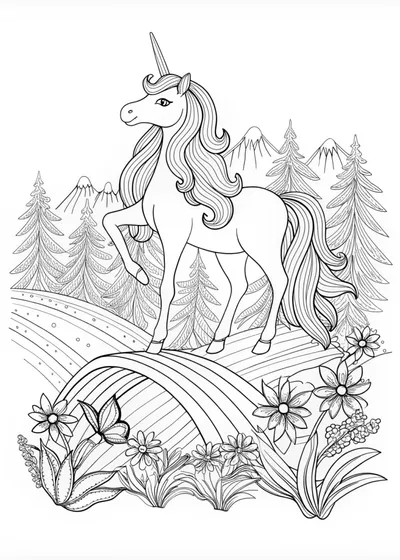 Majestic Unicorn in Enchanted Forest