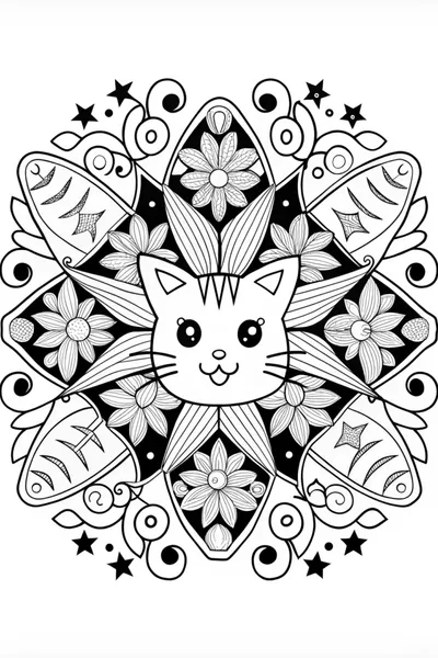 Mandala Cat Coloring Fun