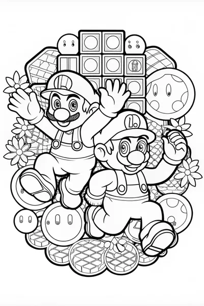 Mario in Action Coloring Page