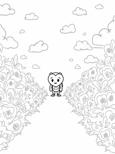 Heart character exploring emotions