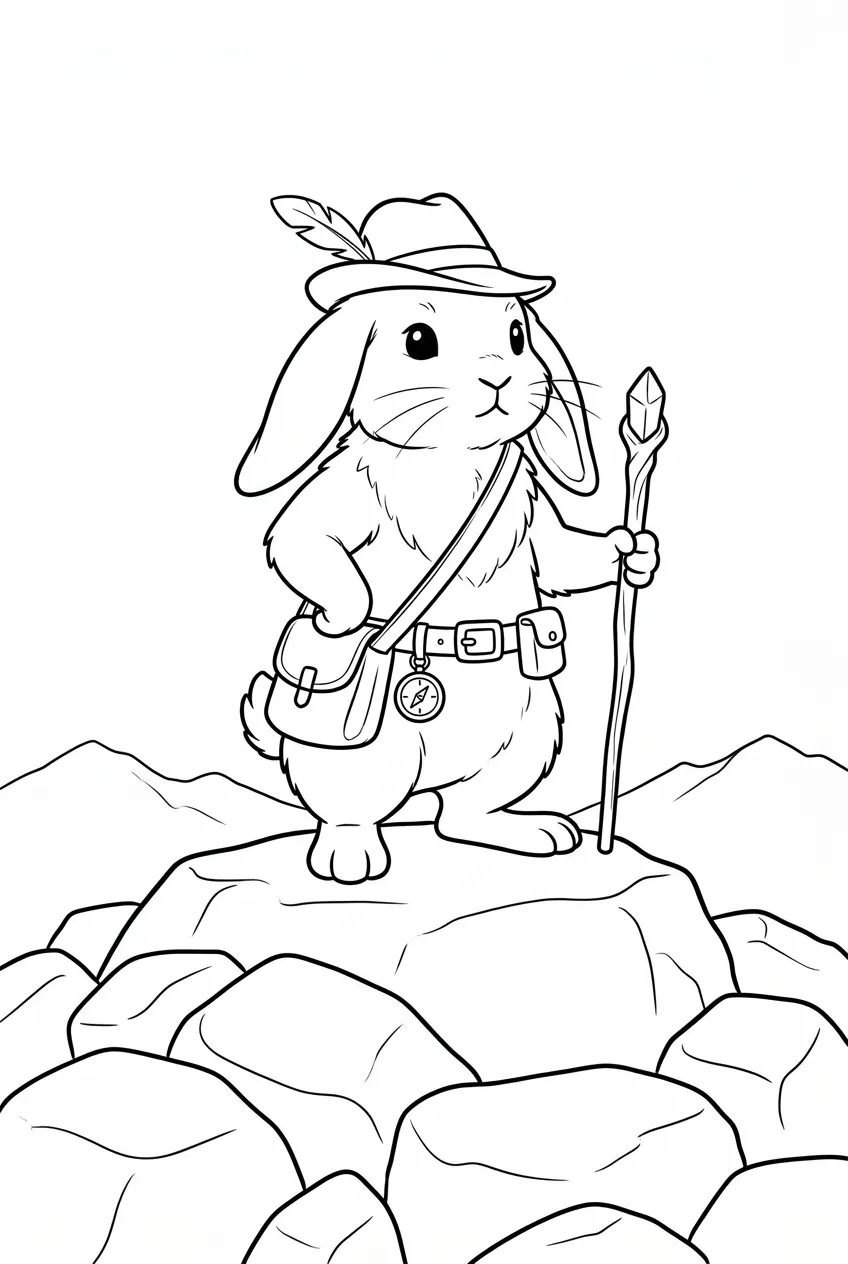 Example coloring page for the Medium long shot prompt