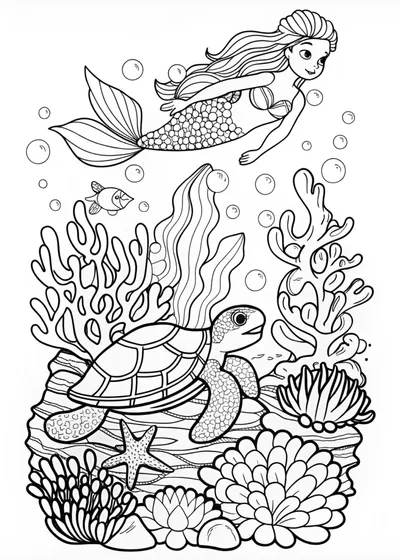 Mermaid and Sea Turtle Adventure