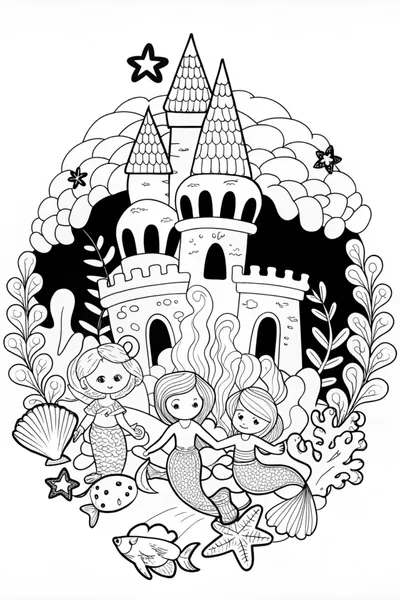 Mermaid Melody: Enchanted Sea Dreams Coloring Page