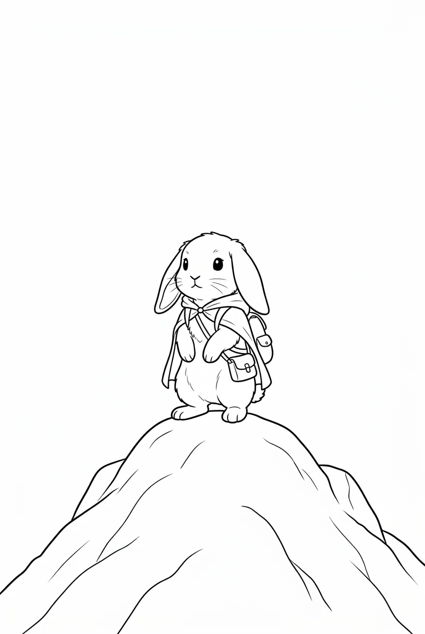 Example coloring page for the Minimalist shot prompt