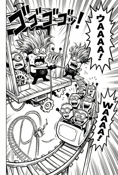 Minion Rollercoaster Fun Coloring Page