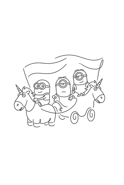 Minion Unicorn Parade Coloring Page