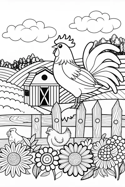 Morning Rooster on the Fence