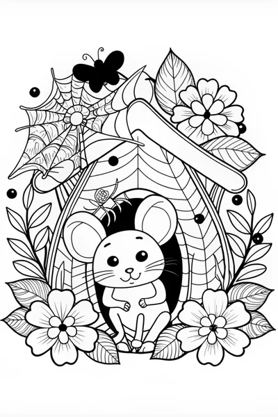 Spider in the Countryside Coloring Page