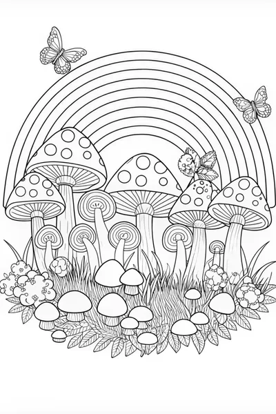 Magical Mushrooms in the Forest