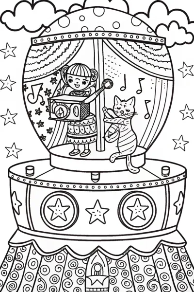 Gabby’s Magical Music Box Adventure Coloring Page