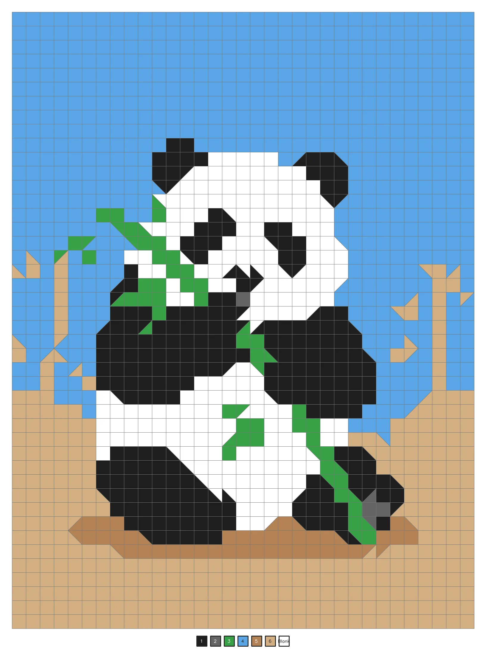 Answer key: a panda eating bamboo