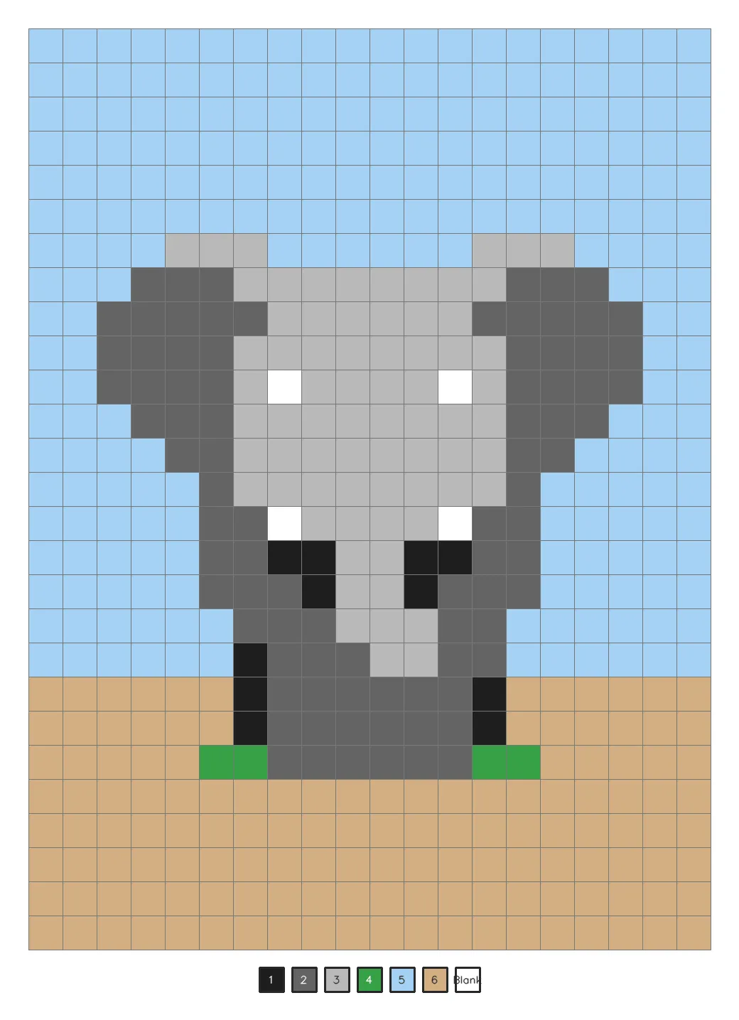 Answer key: a gray elephant