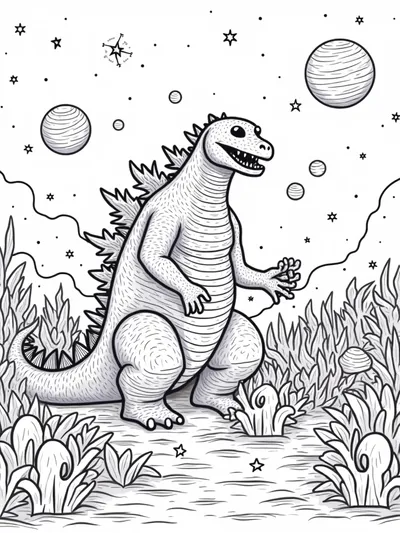 Godzilla gardening on another planet
