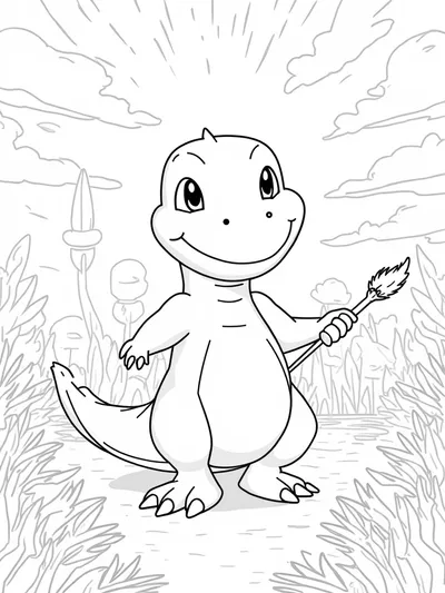 Charizard creating fiery art