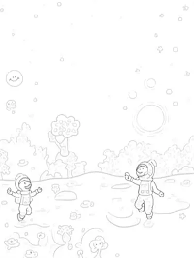 Children exploring a summer planet