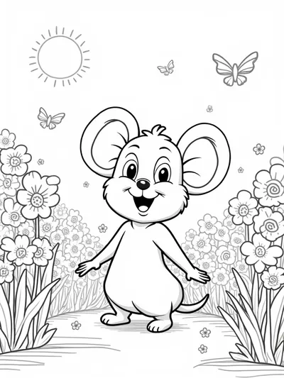 Milo the Mouse in a musical garden