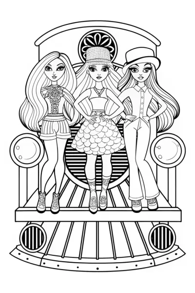 Bratz dolls on a fashion train