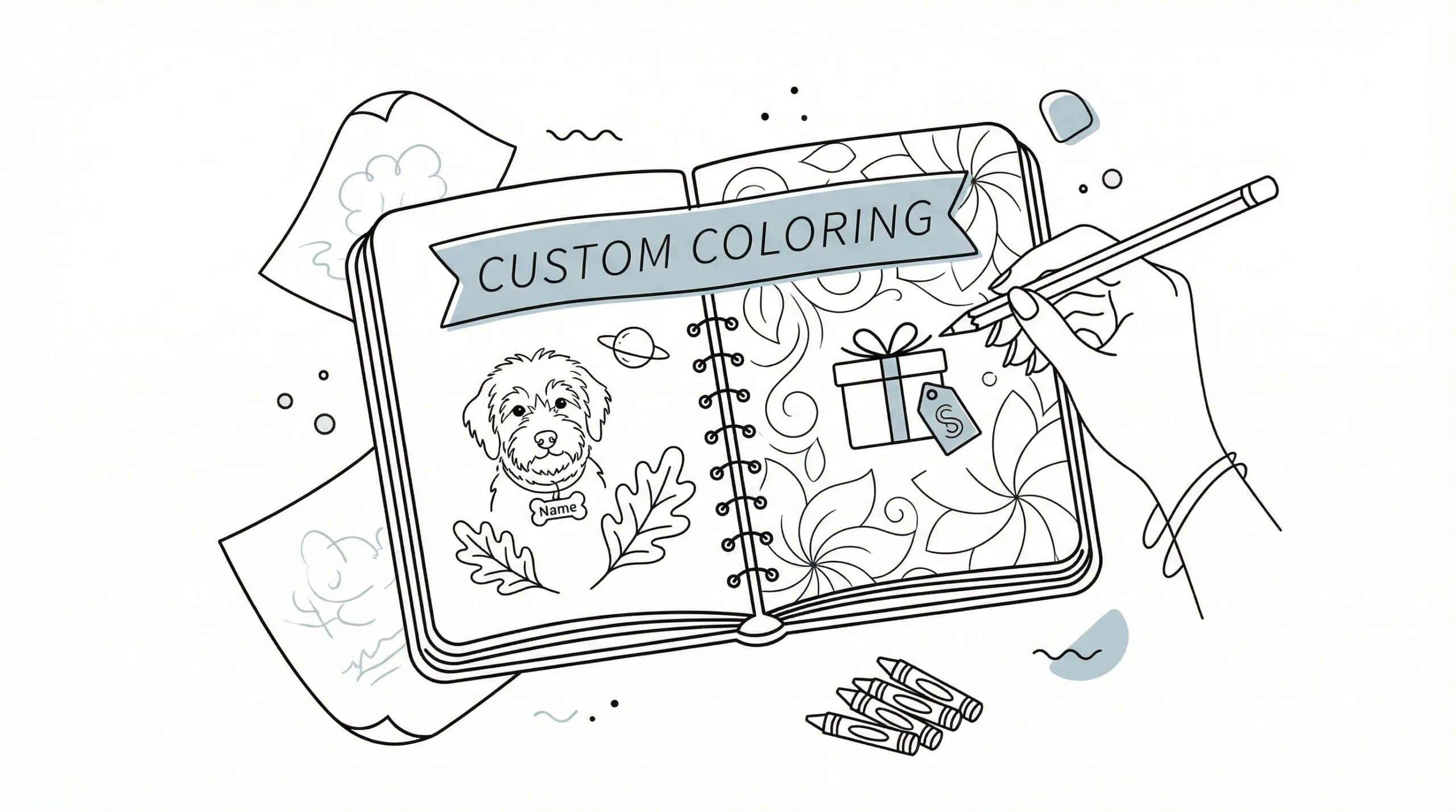 A coloring page of Custom Coloring Books: How To Create Personalized Pages For Gifts, Learning, And Relaxation In 2026