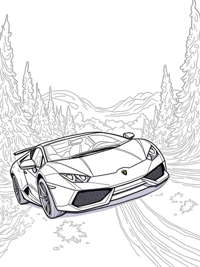 Lamborghini racing through candy land
