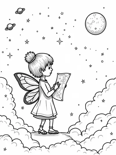 Butterfly cartographer mapping the sky
