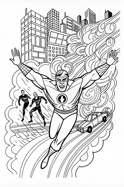 The Fast Hero in Action Coloring Page