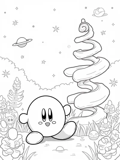 Kirby gardening in space