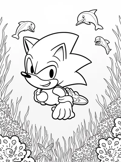 Sonic swimming in an underwater garden
