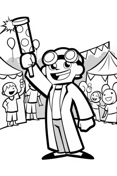Creeper’s Science Fair Surprise Coloring Page