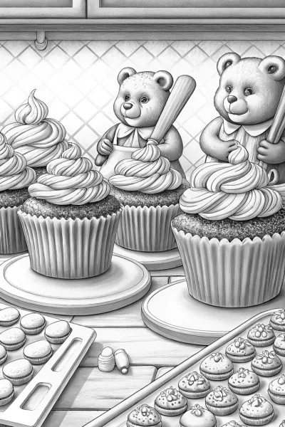Care Bears baking giant cupcakes
