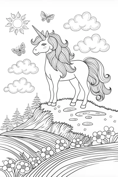 Majestic Unicorn in an Enchanted Meadow